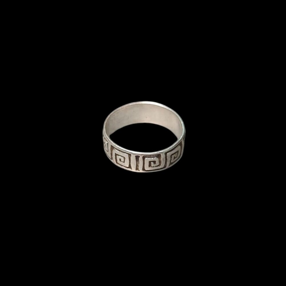 Sterling Silver Greek Key Band